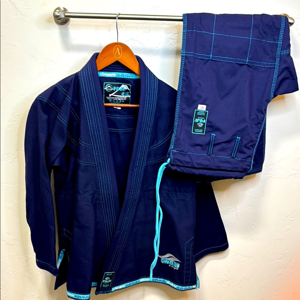Fuji Suparito navy W0 Jiu Jitsu Gi with Teal Stitching